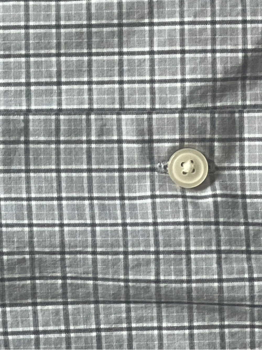 Banana Republic Men's Light Gray & Black Windowpane Dress Shirt
